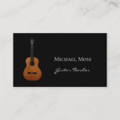 Muziekleraar Gitaarlessen Zwart Wit Visitekaartje (Voorkant)