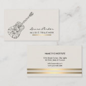 Muziekleraar gitaarspeler Gold Visitekaartje (Voorkant / Achterkant)