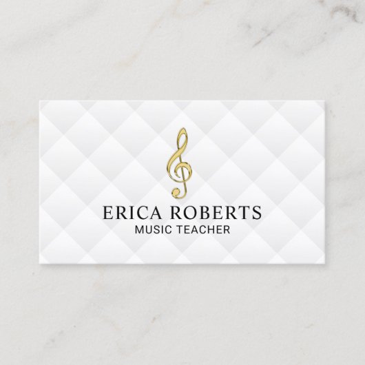 Muziekleraar Gold 3D Clef Symbol Musical Visitekaartje (Voorkant)