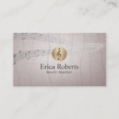 Muziekleraar Gold Clef Logo  Musical Visitekaartje (Voorkant)