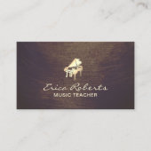 Muziekleraar Gold Piano Icon  Musical Visitekaartje (Voorkant)