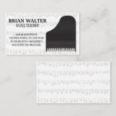 Muziekleraar | Grand Piano | Muzieknoten Visitekaartje (Voorkant / Achterkant)