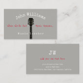 Muziekleraar grijs visitekaartje + gitaarhals (Voorkant / Achterkant)