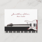 Muziekleraar Guitar en Piano Keys Visitekaartje (Voorkant)