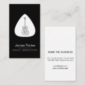 Muziekleraar Guitar Logo minimalist Visitekaartje (Voorkant / Achterkant)