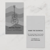 Muziekleraar Guitar Logo minimalist Visitekaartje (Voorkant / Achterkant)