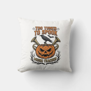Muziekleraar Halloween Pompoen Graveren Shirt De Kussen