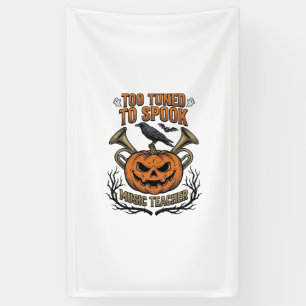 Muziekleraar Halloween Pompoen Graveren Shirt De Spandoek