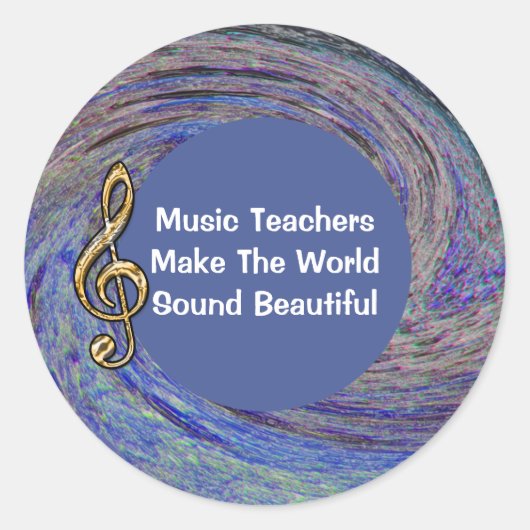Muziekleraar Hartelijk dank voor de blauwe spiraal Ronde Sticker (Voorkant)