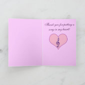 Muziekleraar Hartwaardering Bedankkaart (Binnen)