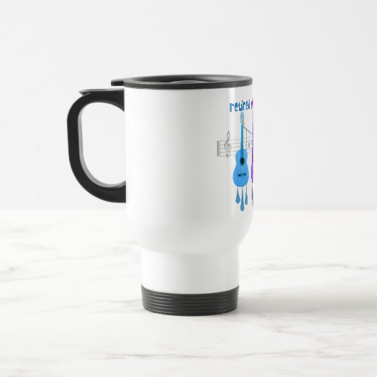 Muziekleraar in ruste 3 gitaarontwerp reisbeker (Links)