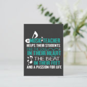 Muziekleraar in shirt, opwaardering Geschenk Briefkaart (Staand voorkant)