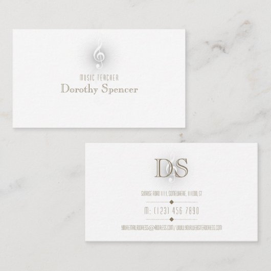 Muziekleraar | INITIAAL VISITEKAARTJE (Voorkant / Achterkant)