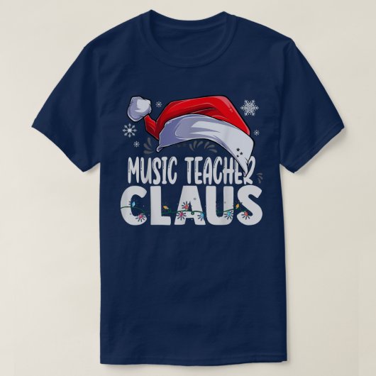 Muziekleraar kerstman met kerstcadeau t-shirt (Design voorkant)