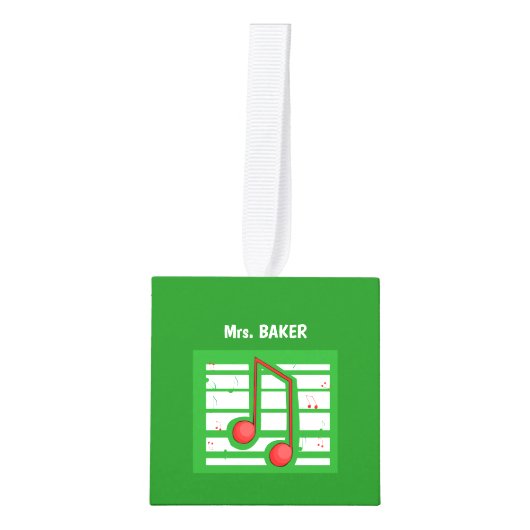 Muziekleraar Kerstmis, notities over groen Decoratie (Voorkant)