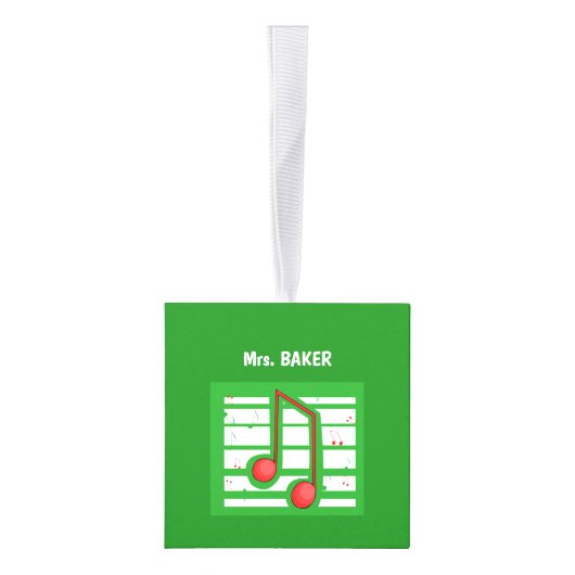 Muziekleraar Kerstmis, notities over groen Decoratie (Rechts)