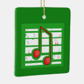 Muziekleraar Kerstmis, notities over groen Keramisch Ornament (Rechts)