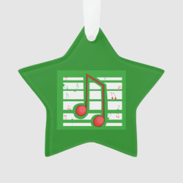 Muziekleraar Kerstmis, notities over groen Ornament