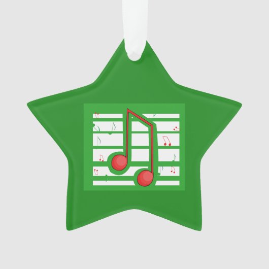Muziekleraar Kerstmis, notities over groen Ornament (voorkant)