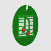 Muziekleraar Kerstmis, notities over groen Ornament (voorkant)