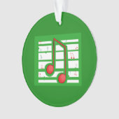 Muziekleraar Kerstmis, notities over groen Ornament (voorkant)