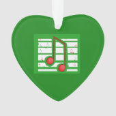 Muziekleraar Kerstmis, notities over groen Ornament (voorkant)