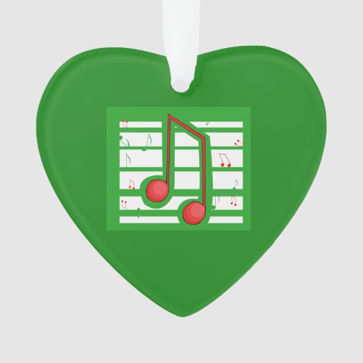Muziekleraar Kerstmis, notities over groen Ornament (voorkant)