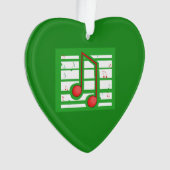 Muziekleraar Kerstmis, notities over groen Ornament (voorkant)