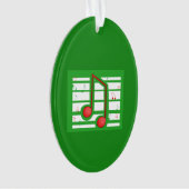 Muziekleraar Kerstmis, notities over groen Ornament (voorkant)