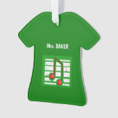 Muziekleraar Kerstmis, notities over groen Ornament (voorkant)