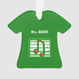 Muziekleraar Kerstmis, notities over groen Ornament