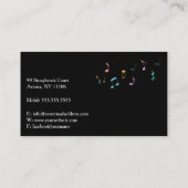 Muziekleraar | Kleurrijk Visitekaartje Piano Keys (Achterkant)