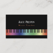 Muziekleraar | Kleurrijk Visitekaartje Piano Keys (Voorkant)
