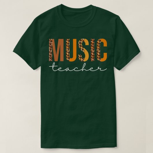 Muziekleraar leopard Squad Cute Herfst herfst Dank T-shirt (Design voorkant)