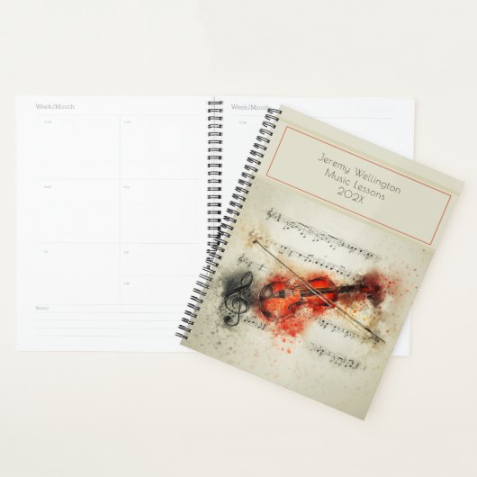 Muziekleraar Lessen Yarly Planner Violin (Display)