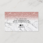 Muziekleraar Marble Roos Gold Glitter Piano Keys Visitekaartje (Achterkant)