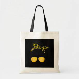Muziekleraar Messy Bun Life Glasses and Hair Tote Bag