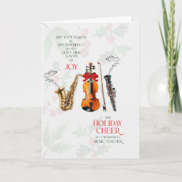 Muziekleraar Mis geen noot van vreugde Feestdagen Kaart