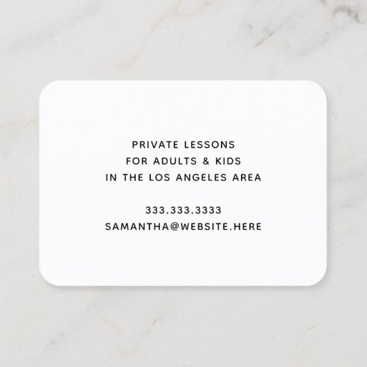 Muziekleraar Modern Black Floral Treble Visitekaartje (Achterkant)