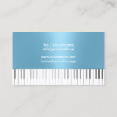 Muziekleraar Modern Blauw Piano Keys Musical Visitekaartje (Achterkant)