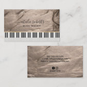Muziekleraar Modern Bronze Elegant Piano Keys Visitekaartje (Voorkant / Achterkant)