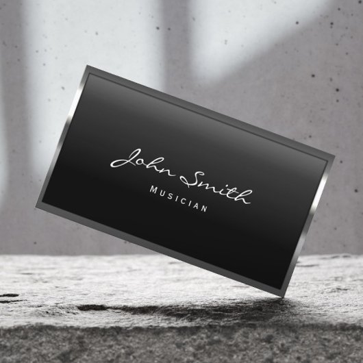 Muziekleraar modern metaal omgeven visitekaartje