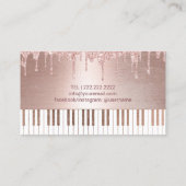 Muziekleraar Modern Roos Gold Drivers Piano Musica Visitekaartje (Achterkant)