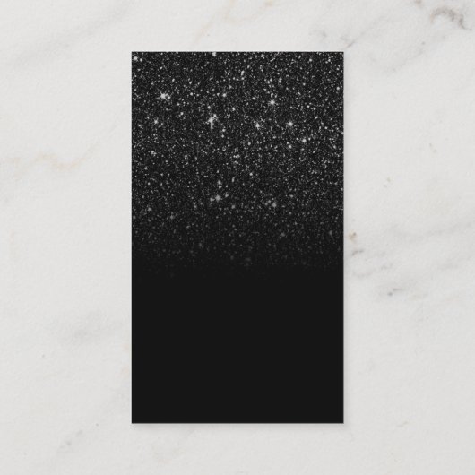 Muziekleraar Musical Clef Logo Black Glitter Visitekaartje (Achterkant)