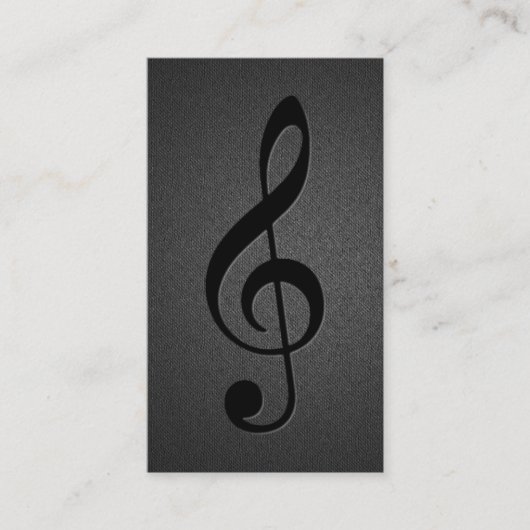 Muziekleraar Musical Clef Symbol Elegant Black Visitekaartje (Voorkant)