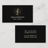 Muziekleraar Musical Modern Gold Clef Confetti Visitekaartje (Voorkant / Achterkant)