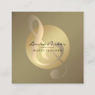 Muziekleraar Musical Note Gold Musician Vierkante Visitekaartje