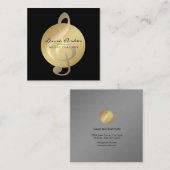 Muziekleraar Musical Note Gold Musician Vierkante Visitekaartje (Voorkant / Achterkant)