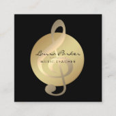 Muziekleraar Musical Note Gold Musician Vierkante Visitekaartje (Voorkant)
