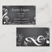 Muziekleraar Musical Notes Piano Guitar Band Busi Visitekaartje (Voorkant / Achterkant)